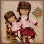 8" Ten Ping Red and Pink Twins Outfit (HC0047A)
