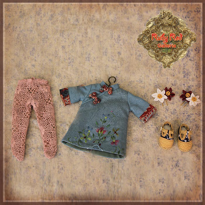 8" Ten Ping Embroidered Qi Po Costume (HC0062A)