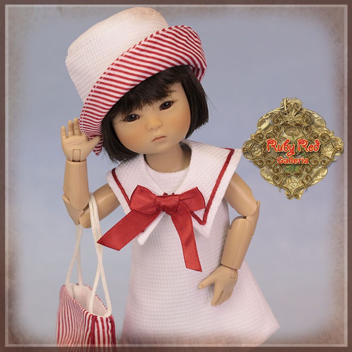 8" Ten Ping White and Red Outfit (HC0077A)