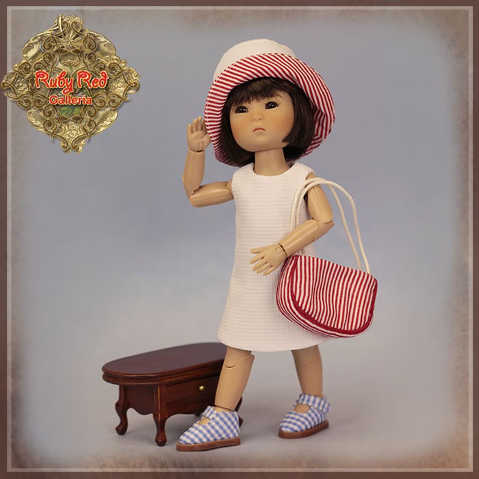 8" Ten Ping White and Red Outfit (HC0077A)