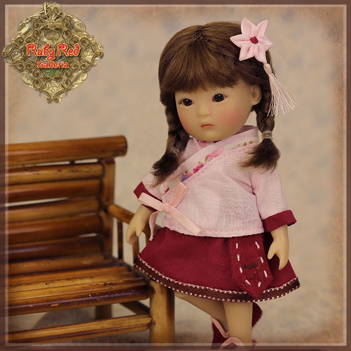 5.5" Yu Ping Red and Pink Twins outfit (HC0048A)