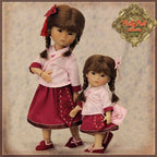5.5" Yu Ping Red and Pink Twins outfit (HC0048A)