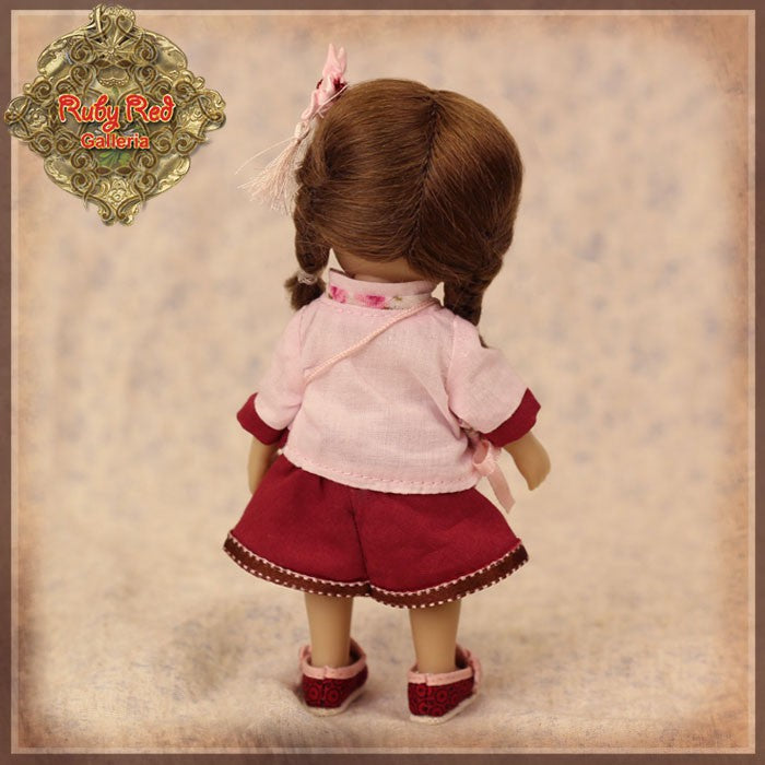 5.5" Yu Ping Red and Pink Twins outfit (HC0048A)