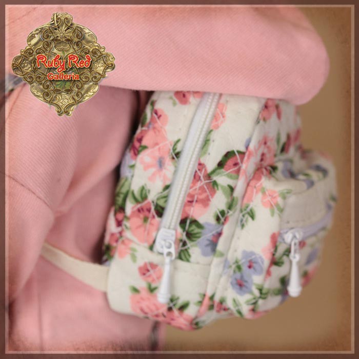 Floral Print Backpack (Beige) (WZ0010A)