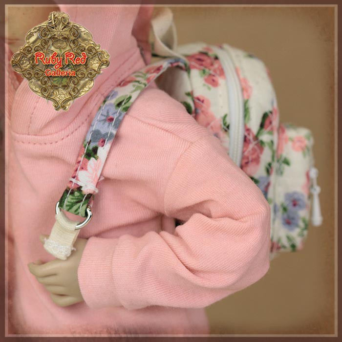 Floral Print Backpack (Beige) (WZ0010A)
