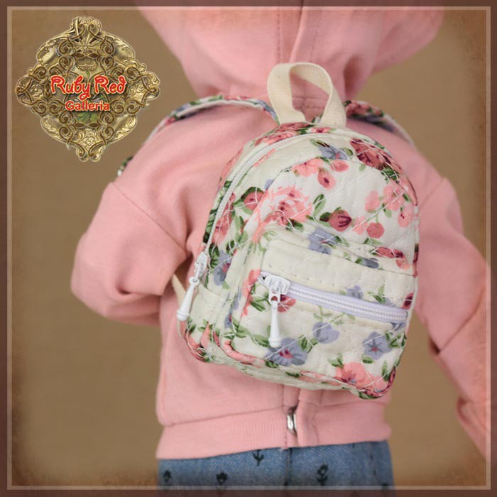 Floral Print Backpack (Beige) (WZ0010A)