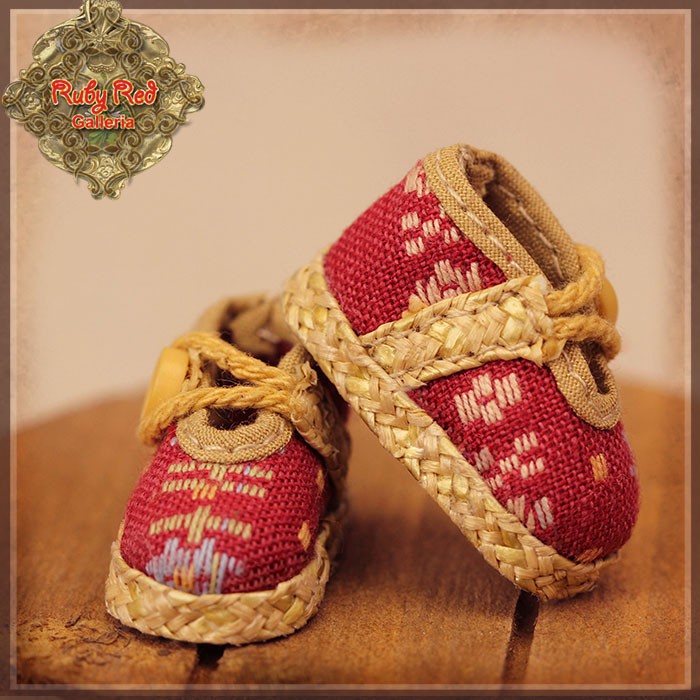 Red Fabric Shoes for 5.5" Dolls (HH0022A)
