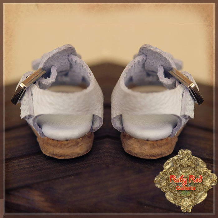 White Leather Sandals for 5.5" Dolls (HH0030A)