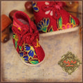 Red Printed Fabric Shoes for 5.5" Dolls (HH0040A)
