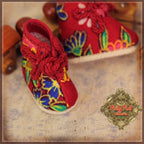 Red Printed Fabric Shoes for 5.5" Dolls (HH0040A)