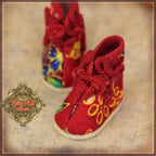 Red Printed Fabric Shoes for 5.5" Dolls (HH0040A)