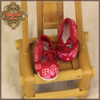 Pink Printed Fabric Shoes for 5.5" Dolls (HH0041A)