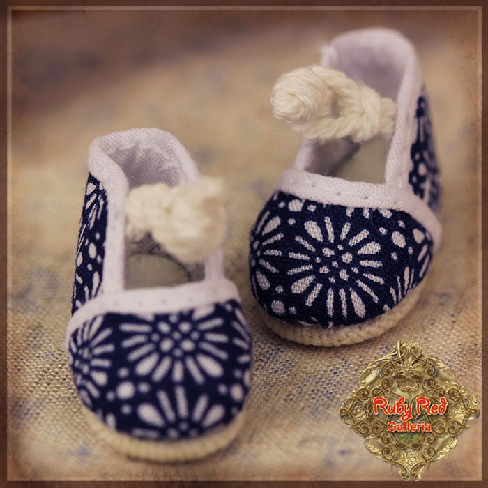 Blue Printed Shoes for 5.5" Dolls (HH0044A)