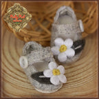 Grey Flower Shoes for 5.5" Dolls (HH0059A)
