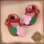 Red Flower Shoes for 5.5" Dolls (HH0072A)