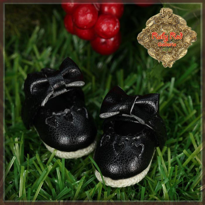 Black Bow Shoes for 5.5" Dolls (HH0079A)