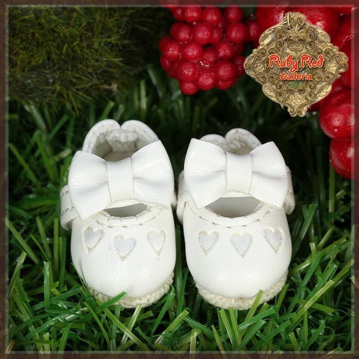 White Bow Shoes for 5.5" Dolls (HH0080A)