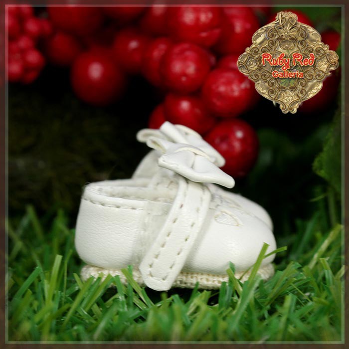 White Bow Shoes for 5.5" Dolls (HH0080A)