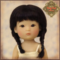 Black Mohair Wig with Braids for 5.5" Dolls (HD0013A)