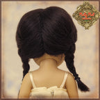 Black Mohair Wig with Braids for 5.5" Dolls (HD0013A)