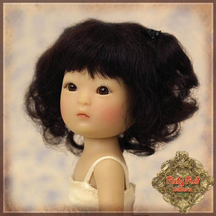 Dark Brown Mohair Wig for 5.5" Dolls (HD0017A)