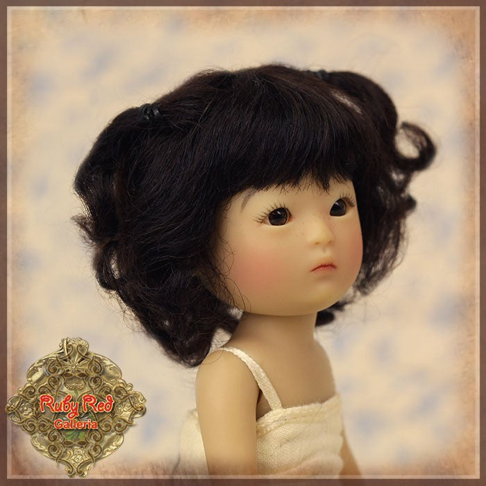 Dark Brown Mohair Wig for 5.5" Dolls (HD0017A)