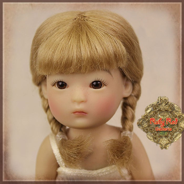 Blonde Mohair Wig with Braids for 5.5" Dolls (HD0018A)