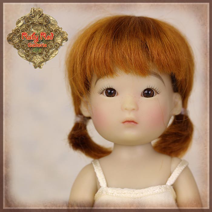 Brown Mohair Wig with Ponytails for 5.5" Dolls (HD0033A)