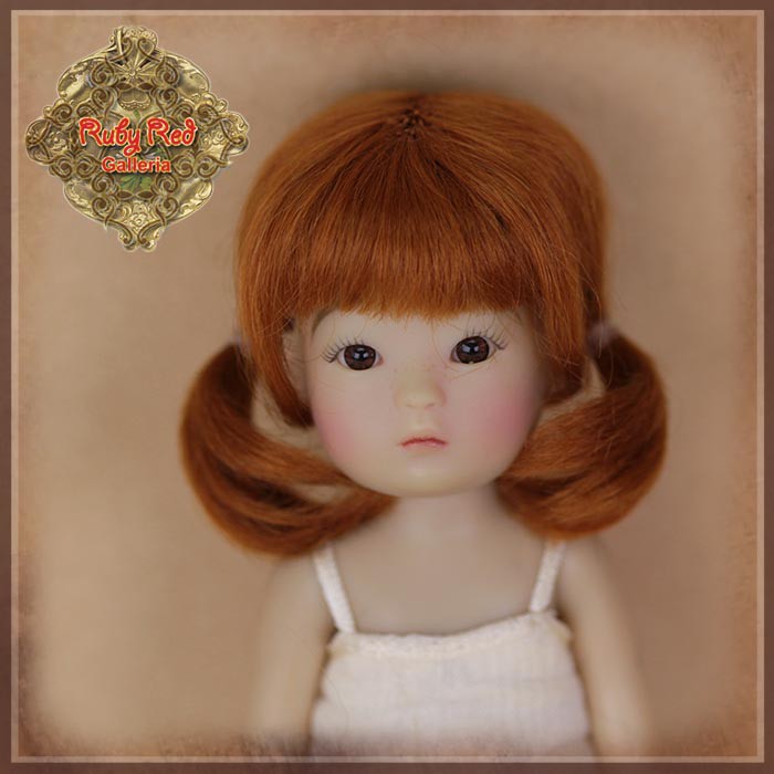 Brown Mohair Wig with Ponytails for 5.5" Dolls (HD0035A)