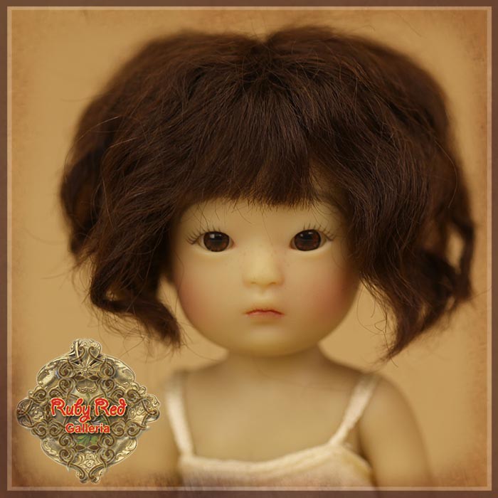 Brown Mohair Wig for 5.5" Dolls (HD0036A)