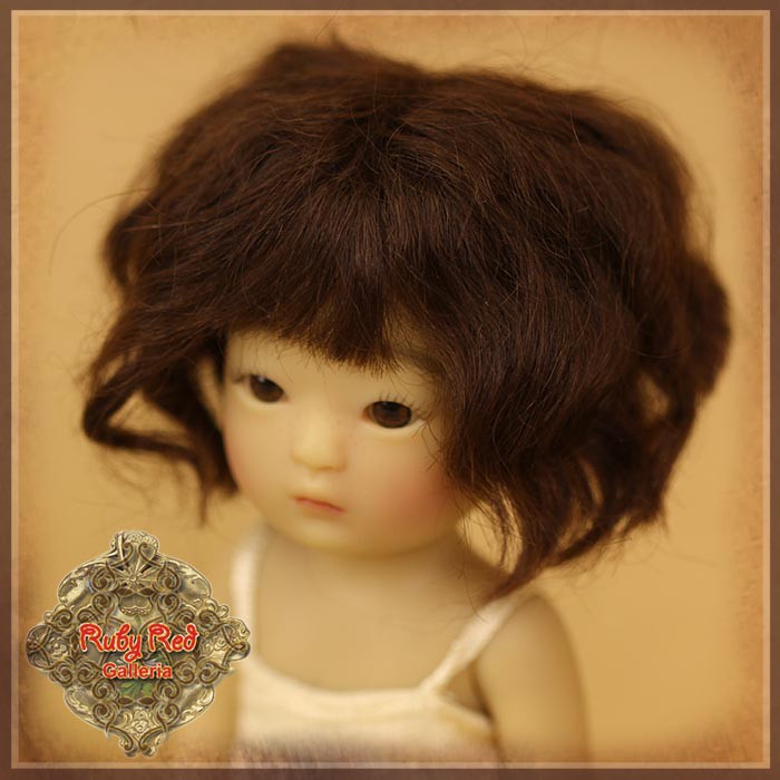 Brown Mohair Wig for 5.5" Dolls (HD0036A)