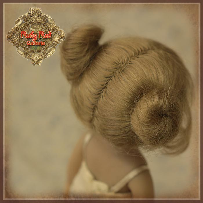 Blonde Mohair Wig with Buns for 5.5" Dolls (HD0043A)