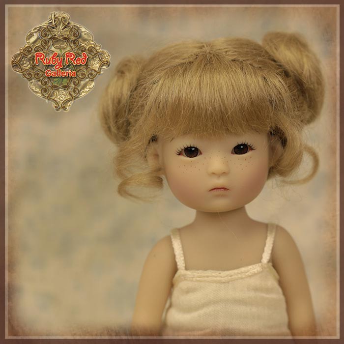 Blonde Mohair Wig with Buns for 5.5" Dolls (HD0043A)