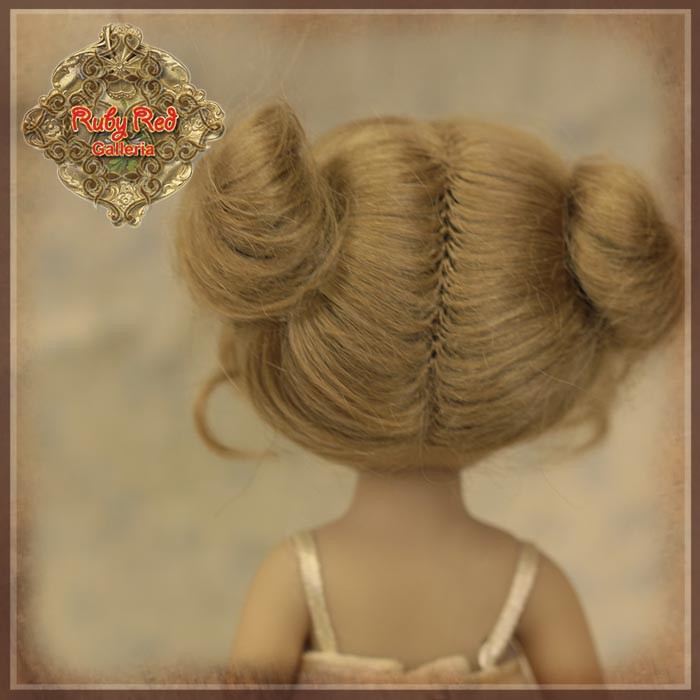 Blonde Mohair Wig with Buns for 5.5" Dolls (HD0043A)