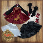 15" Girls of the Orient Red and Black Outfit (KC0010A)