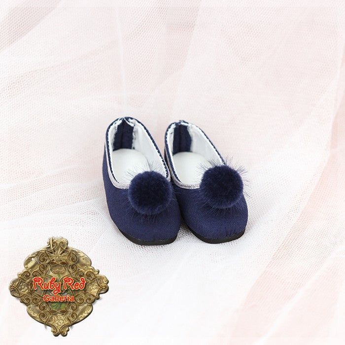 Purple Fuzzy Pom-pom Shoes for 15" Dolls (KH0004C)