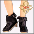 Black Short Boots for 12" Dolls (WH0005A)