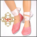 Pink Ballet Style High Heels for 12" Dolls (WH0010A)