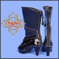 Black Zipper Boots for 12" Dolls (WH0011B)