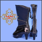 Black Zipper Boots for 12" Dolls (WH0011B)