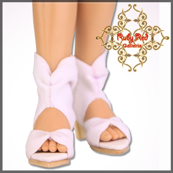 White Fashion High Heels for 12" Dolls (WH0013A)
