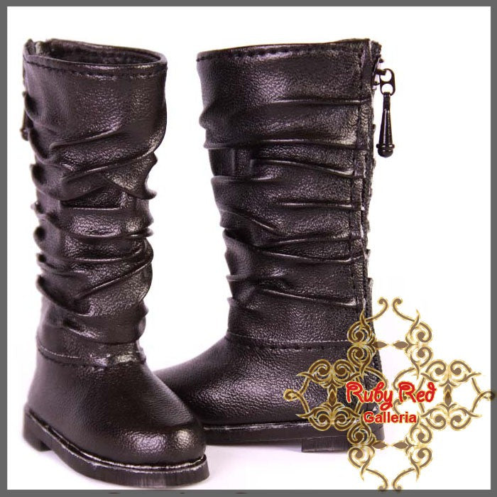 Black Fashion Boots for 12" Dolls (WH0014A)