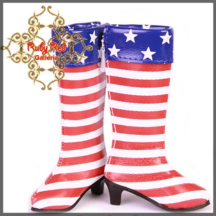 U.S. Flag Boots for 12" Dolls (WH0016A)