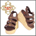 Dark Brown Sandals for 12" Dolls (WH0023A)