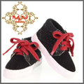 Black Sneakers with Red Shoelaces for 12" Dolls (WH0032A)
