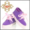 Purple Sneakers with Pink Shoelaces for 12" Dolls (WH0033A)