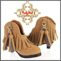 Brown Short Boots with Tassels fo 12" Dolls (WH0035A)