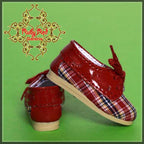 Red Checkers Shoes for 12" Dolls (WH0048A)