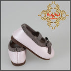 Pearl Pink Shoes with Grey Ribbon for 12" Dolls (WH0051A)
