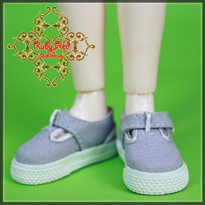Ash Grey Canvas Shoes for 12" Dolls (WH0053A)
